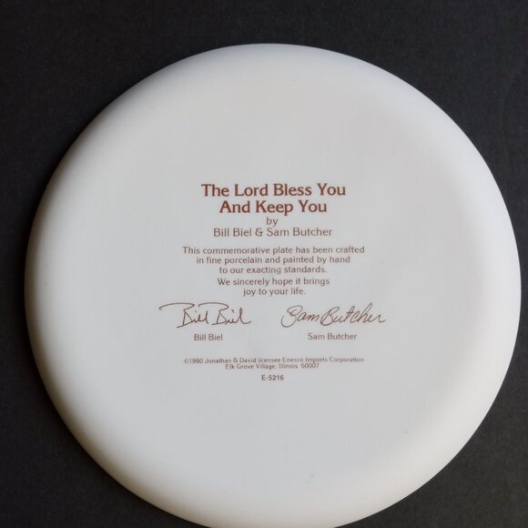 The Lord 1980 Precious MoBless You And Keep You Plate by Bill Biel & Sam Butcher - Picture 4 of 6